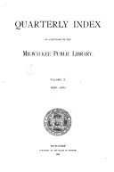 Download Quarterly Index of Additions to the Milwaukee Public Library PDF
