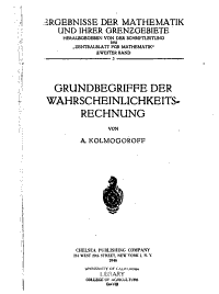 Download Grundbegriffe der Wahrscheinlichkeitsrechnung PDF