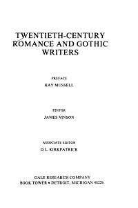 Download Twentieth century Romance and Gothic Writers PDF